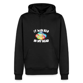 In meinem Kopf hat es funktioniert - Männer Premium Bio Hoodie - Schwarz - Vorne - Nico (187cm)