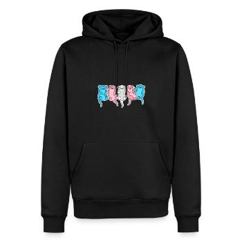 Conception de loutre de drapeau trans pour les personnes trans - Sweat à capuche Premium bio Homme - noir - Devant - Nico (187cm)