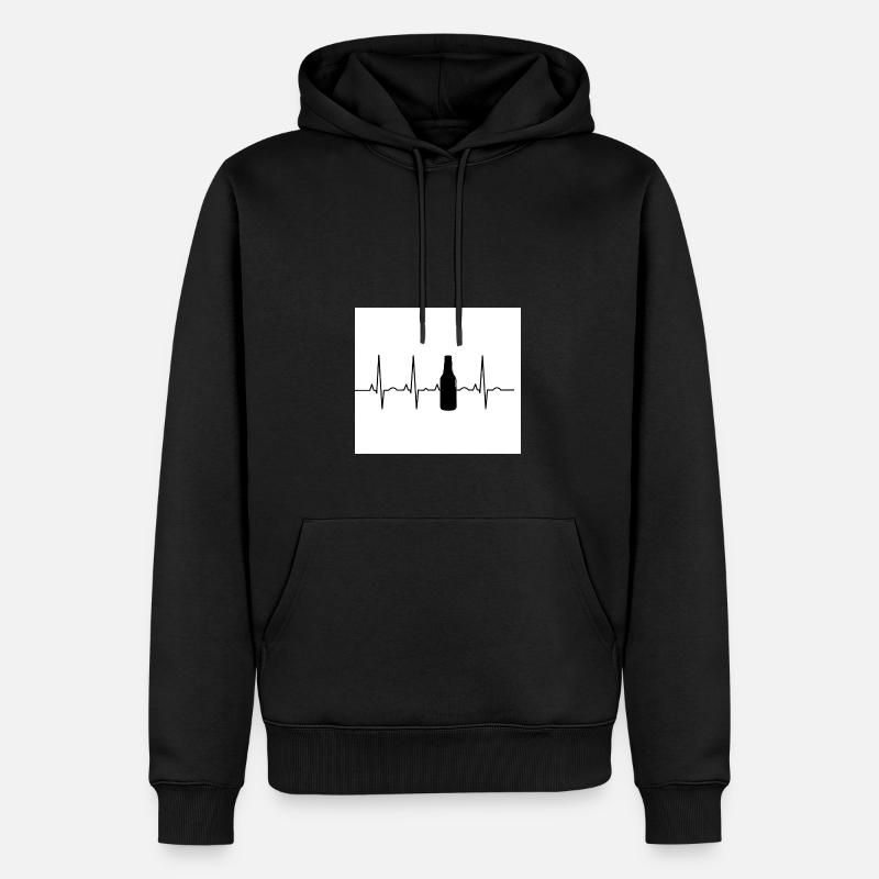 Bier Herzschlag - Männer Premium Bio Hoodie - Schwarz