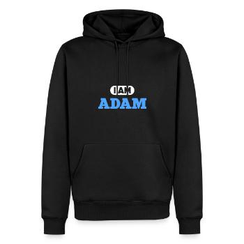 Adam Name Spruch für stolze Adams - Männer Premium Bio Hoodie - Schwarz - Vorne - Nico (187cm)