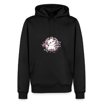 Vietnamesisches Neujahr Katze Blumen I Geschenk - Männer Premium Bio Hoodie - Schwarz - Vorne - Nico (187cm)