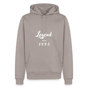 Legend since 1893 Jahrgang Geburtstag Geschek - Männer Premium Bio Hoodie - Taupe - Vorne - Nico (187cm)