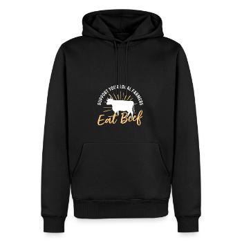 Unterstützen Sie Ihren lokalen Landwirt und essen - Männer Premium Bio Hoodie - Schwarz - Vorne - Nico (187cm)