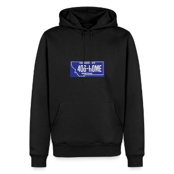406 Home Montana Kartendesign für stolze Montaner - Männer Premium Bio Hoodie - Schwarz - Vorne - Nico (187cm)