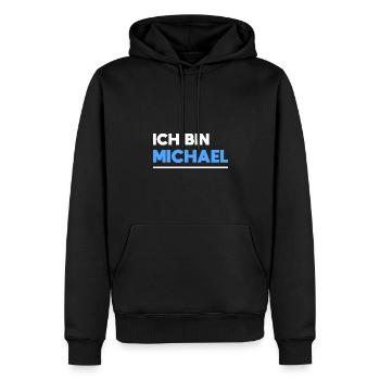 Michael Name Spruch für stolze Michaels - Männer Premium Bio Hoodie - Schwarz - Vorne - Nico (187cm)