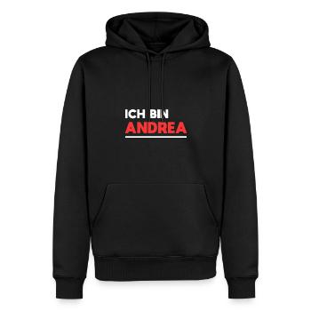 Andrea Name Spruch für stolze Andreas - Männer Premium Bio Hoodie - Schwarz - Vorne - Nico (187cm)