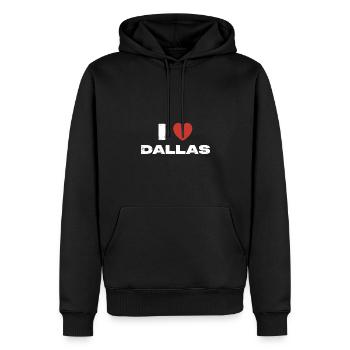 J’adore le design de Dallas pour les fiers Dallasiens - Sweat à capuche Premium bio Homme - noir - Devant - Nico (187cm)