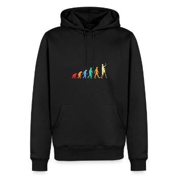 Bunte Evolution Design für Maler und Lackierer - Männer Premium Bio Hoodie - Schwarz - Vorne - Nico (187cm)