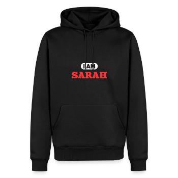 Sarah Name Spruch für stolze Sarah - Männer Premium Bio Hoodie - Schwarz - Vorne - Nico (187cm)
