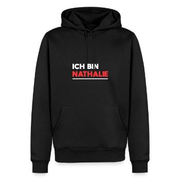 Nathalie Name Spruch für stolze Nathalies - Männer Premium Bio Hoodie - Schwarz - Vorne - Nico (187cm)