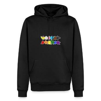 Pride Progress Flag Bird for Equality - Men’s Premium Organic Hoodie - black - Front - Nico (187cm)