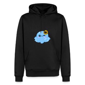 motif poulpe tournesol - Sweat à capuche Premium bio Homme - noir - Devant - Nico (187cm)