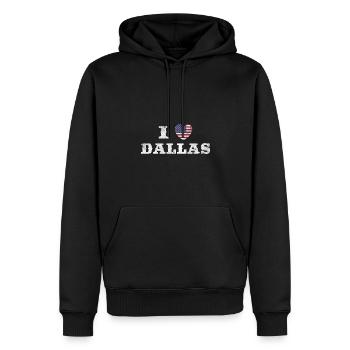 Dallas Heart Design pour les fiers Dallasiens - Sweat à capuche Premium bio Homme - noir - Devant - Nico (187cm)