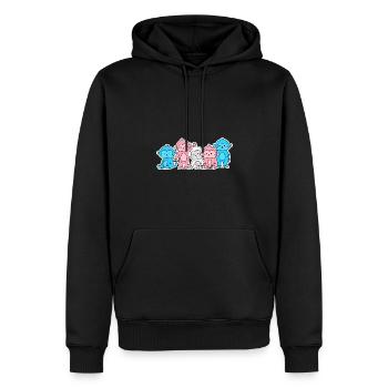 Conception de singe de drapeau trans pour les personnes trans - Sweat à capuche Premium bio Homme - noir - Devant - Nico (187cm)