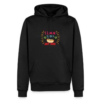 Würstchen mit Brötchen - Männer Premium Bio Hoodie - Schwarz - Vorne - Nico (187cm)