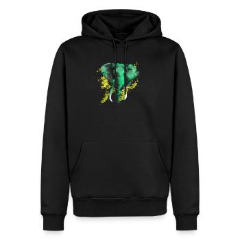 Elefant - Männer Premium Bio Hoodie - Schwarz - Vorne - Nico (187cm)