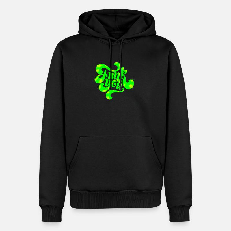 Conception de texte punk néon vert - Sweat à capuche Premium bio Homme - noir