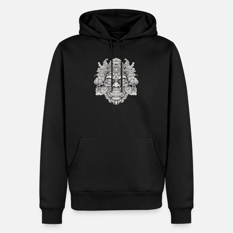 Psychedelischer Kopf - Männer Premium Bio Hoodie - Schwarz