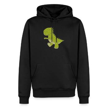 dino klein gewebe - Männer Premium Bio Hoodie - Schwarz - Vorne - Nico (187cm)