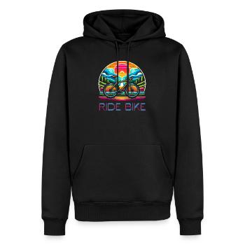 Ride Bike - pour les fans de cyclisme. - Sweat à capuche Premium bio Homme - noir - Devant - Nico (187cm)