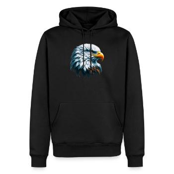 Adler - Männer Premium Bio Hoodie - Schwarz - Vorne - Nico (187cm)