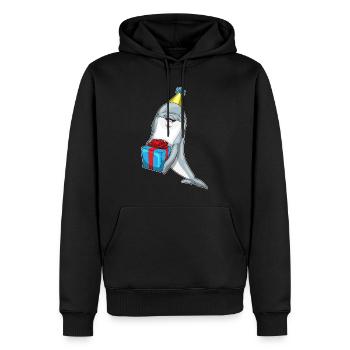 Forfait anniversaire dauphin - Sweat à capuche Premium bio Homme - noir - Devant - Nico (187cm)
