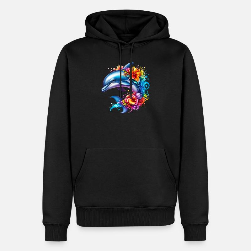 Delfin - Männer Premium Bio Hoodie - Schwarz