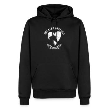 Nur ein Mädchen, das Pferde liebt - Männer Premium Bio Hoodie - Schwarz - Vorne - Nico (187cm)