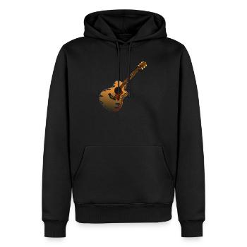Musicien guitare - Sweat à capuche Premium bio Homme - noir - Devant - Nico (187cm)