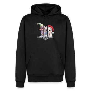 Des amis dans un monde fantastique - Sweat à capuche Premium bio Homme - noir - Devant - Nico (187cm)
