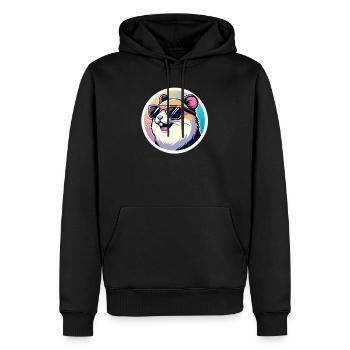 Hamster avec des lunettes de soleil en pastel - Sweat à capuche Premium bio Homme - noir - Devant - Nico (187cm)