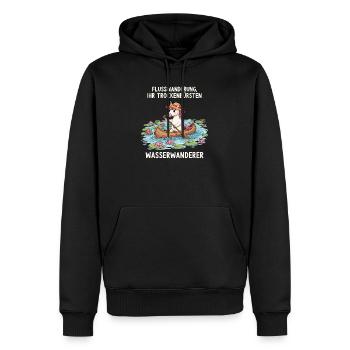 Excursion en canoë Licorne - Sweat à capuche Premium bio Homme - noir - Devant - Nico (187cm)