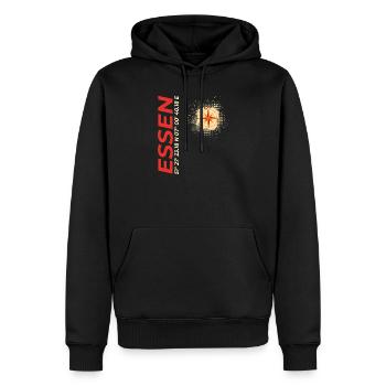 Essen - Männer Premium Bio Hoodie - Schwarz - Vorne - Nico (187cm)