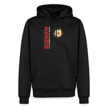 Rosenheim - Männer Premium Bio Hoodie - Schwarz - Vorne - Nico (187cm)