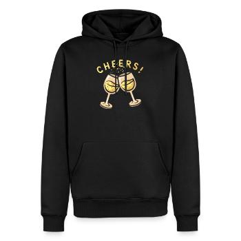 Sektgläser Cheers Party Motiv - Männer Premium Bio Hoodie - Schwarz - Vorne - Nico (187cm)