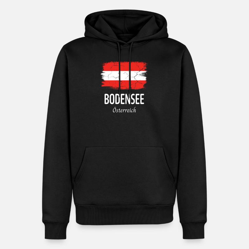 Bodensee - Männer Premium Bio Hoodie - Schwarz