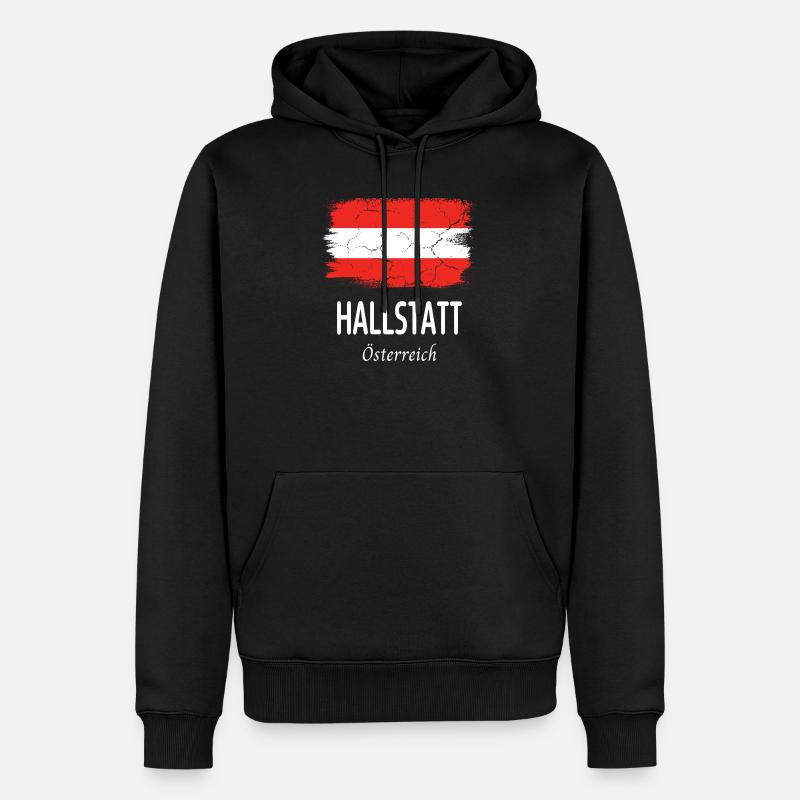 Hallstatt - Männer Premium Bio Hoodie - Schwarz