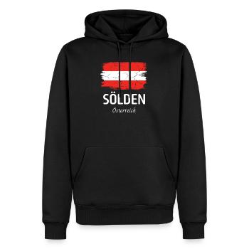 Sölden - Männer Premium Bio Hoodie - Schwarz - Vorne - Nico (187cm)