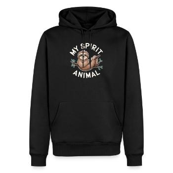 My Spirit Sloth - Sweat à capuche Premium bio Homme - noir - Devant - Nico (187cm)