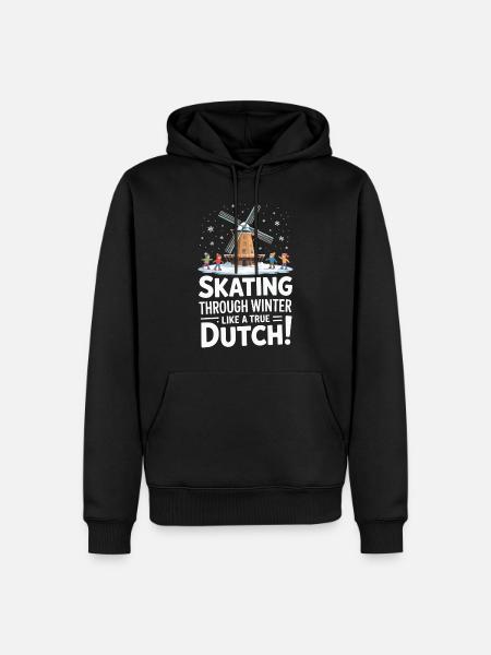 Patiner en hiver comme un vrai Hollandais - Sweat à capuche Premium bio Homme - noir