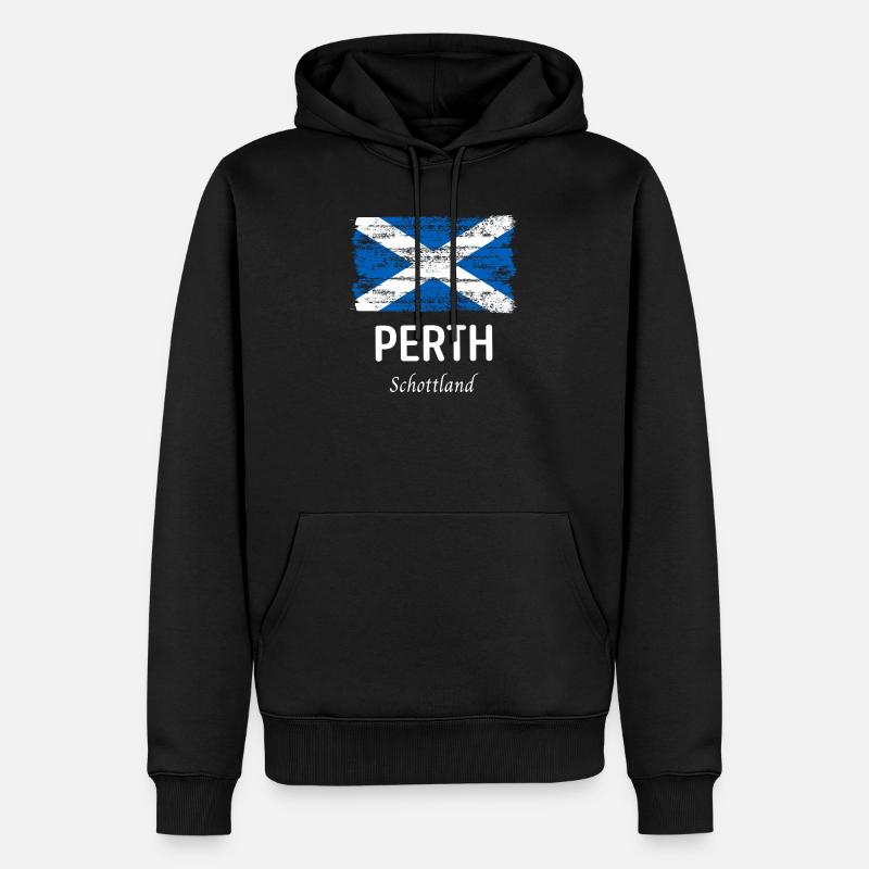 Perth - Männer Premium Bio Hoodie - Schwarz