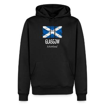 Glasgow - Sweat à capuche Premium bio Homme - noir - Devant - Nico (187cm)