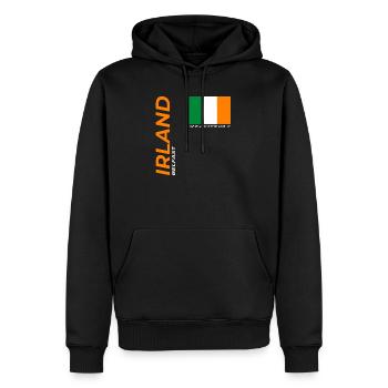 Belfast - Sweat à capuche Premium bio Homme - noir - Devant - Nico (187cm)