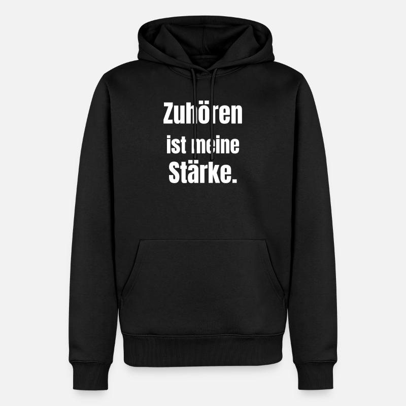 Écouter est ma force - Sweat à capuche Premium bio Homme - noir