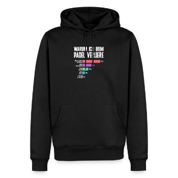 Bad Loser - Humour de padel pour hommes - Sweat à capuche Premium bio Homme - noir - Devant - Nico (187cm)