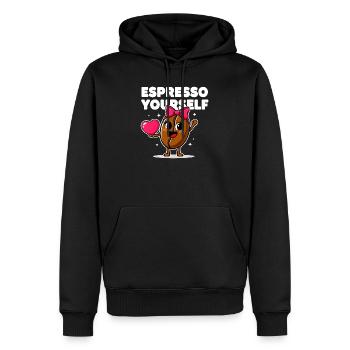 Espresse-toi un joli grain de café - Sweat à capuche Premium bio Homme - noir - Devant - Nico (187cm)