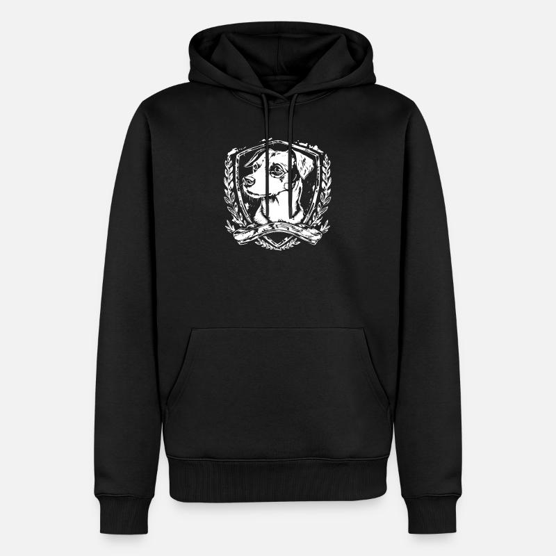 Wächterhund im Wappen - Männer Premium Bio Hoodie - Schwarz