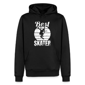 Bester Skater - Männer Premium Bio Hoodie - Schwarz - Vorne - Nico (187cm)
