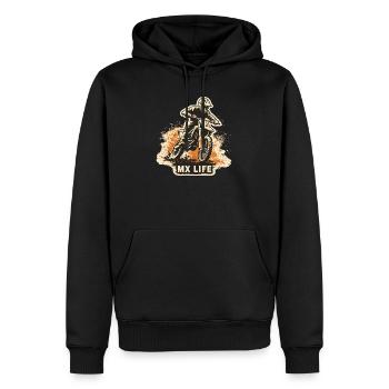 Motocross MX Life Shirt – Tout-terrain - Sweat à capuche Premium bio Homme - noir - Devant - Nico (187cm)