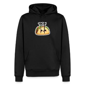 Taco kawaï avec un joli visage - Sweat à capuche Premium bio Homme - noir - Devant - Nico (187cm)